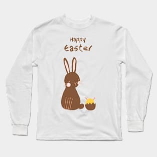 Happy easter with bunny Long Sleeve T-Shirt